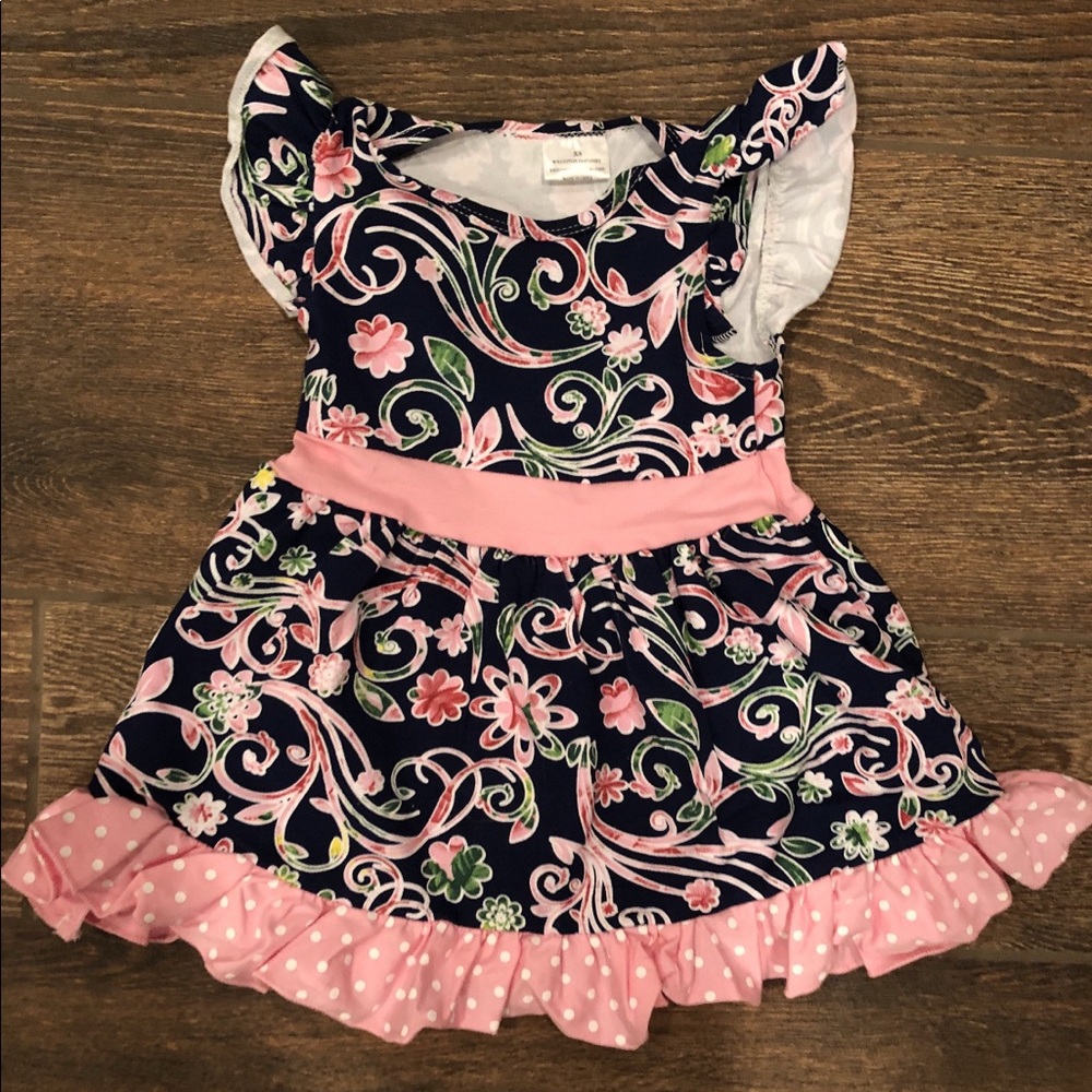 Girls precious pink floral dress